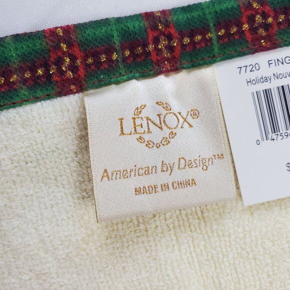 Lenox Christmas Holiday Nouveau Hand and Fingertip Towels Set Of 3 - Picture 6 of 10